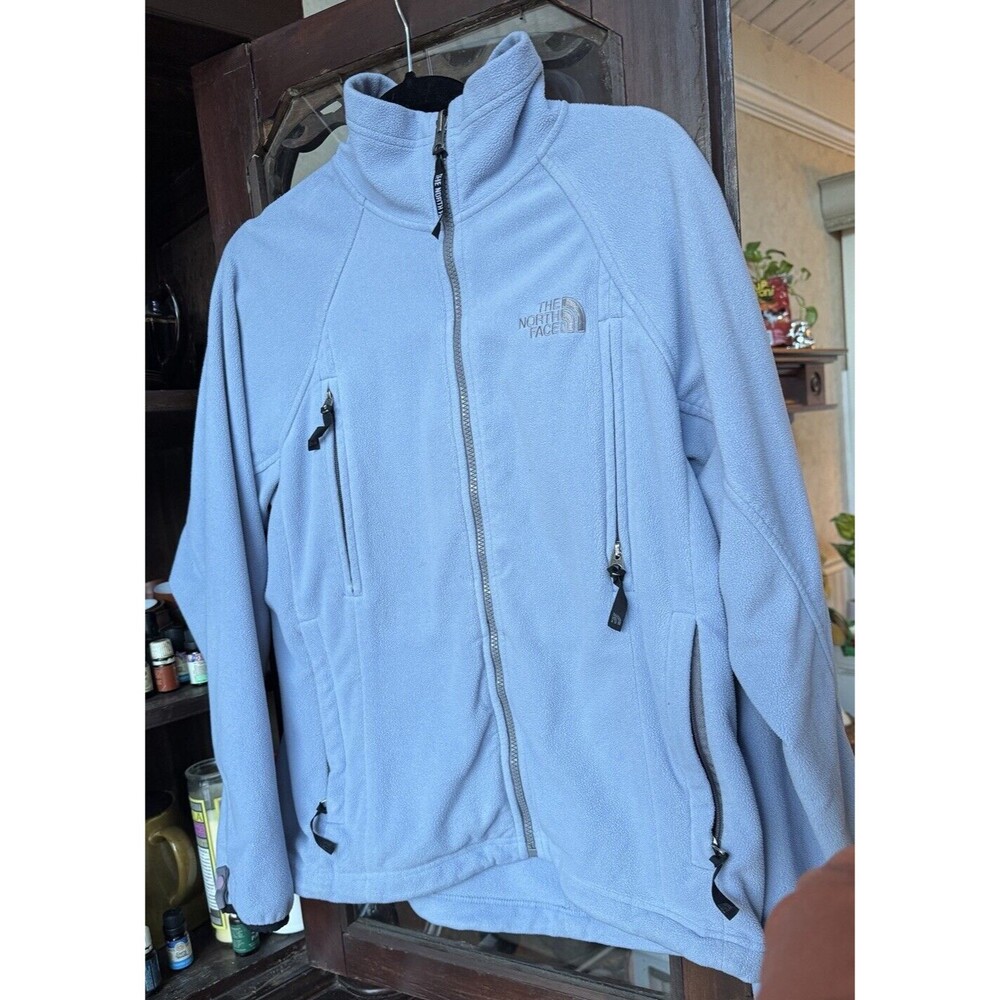 The North Face Wind Pro Women’s Medium Light Blue Full-Zip Fleece Jacket